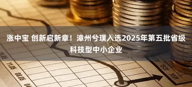 涨中宝 创新启新章！漳州兮璞入选2025年第五批省级科技型中小企业